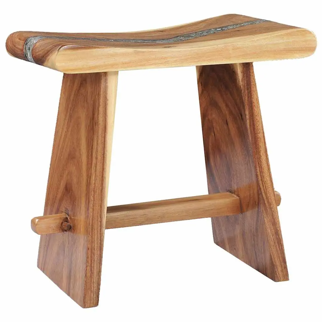 Multicolour Solid Wood and Polyresin Compact Stool