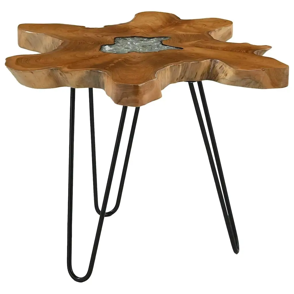 Solid Teak Wood Coffee Table with Polyresin Top