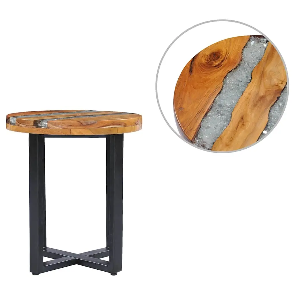 Round Solid Teak & Mango Wood Coffee Table 40x45cm