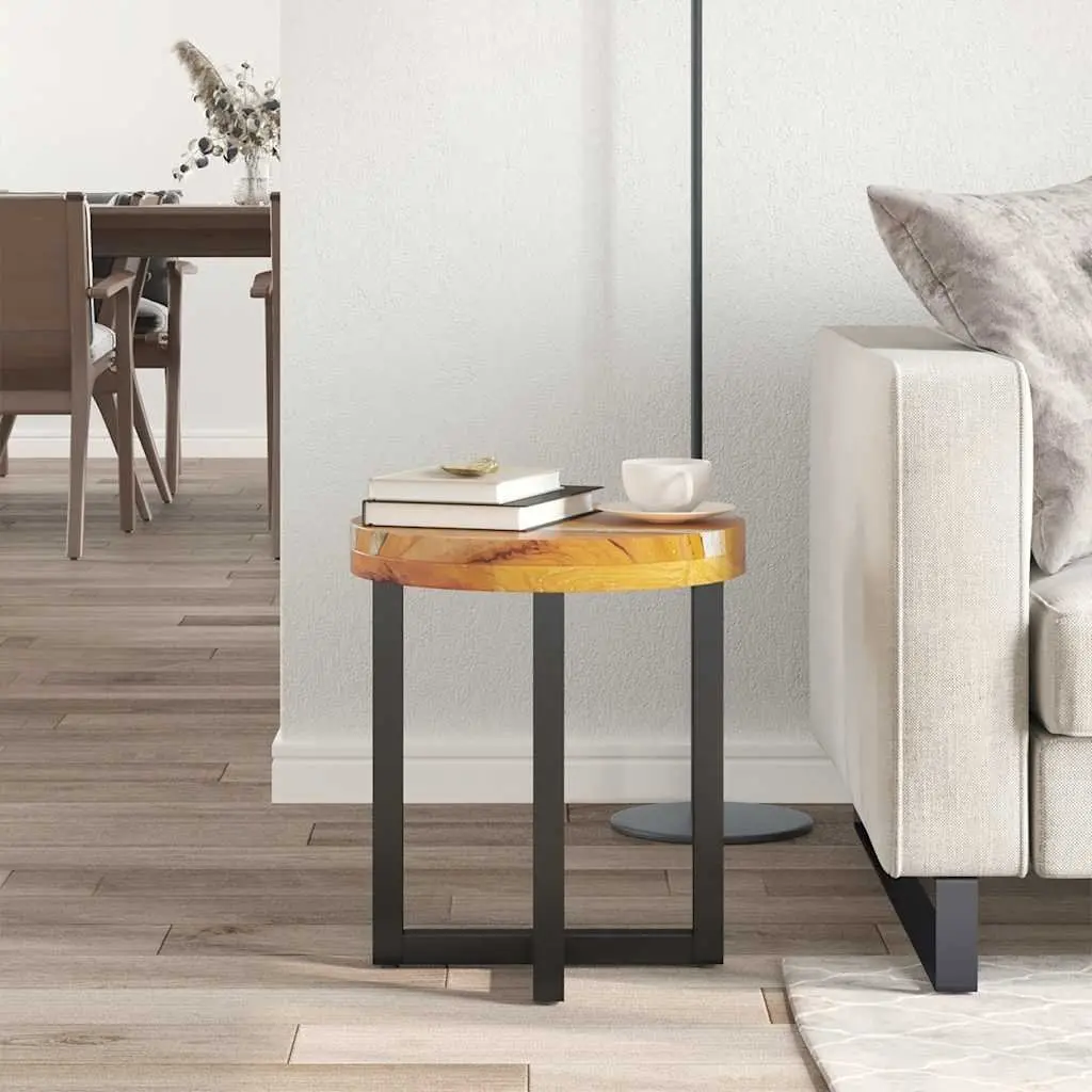 Round Solid Teak & Mango Wood Coffee Table 40x45cm