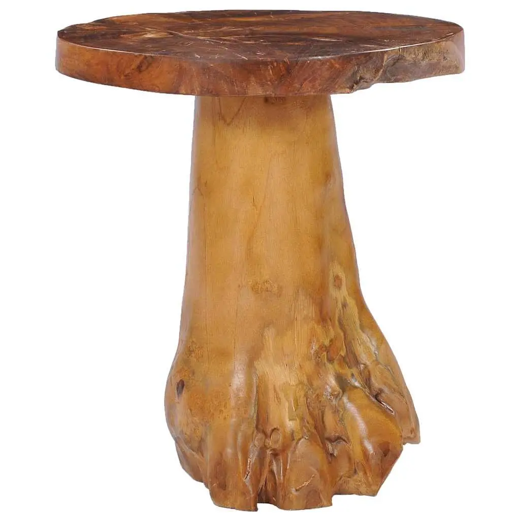 Round Coffee Table 40x40 cm Solid Teak Wood Accent