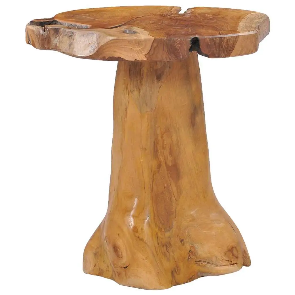 Round Coffee Table 40x40 cm Solid Teak Wood Accent