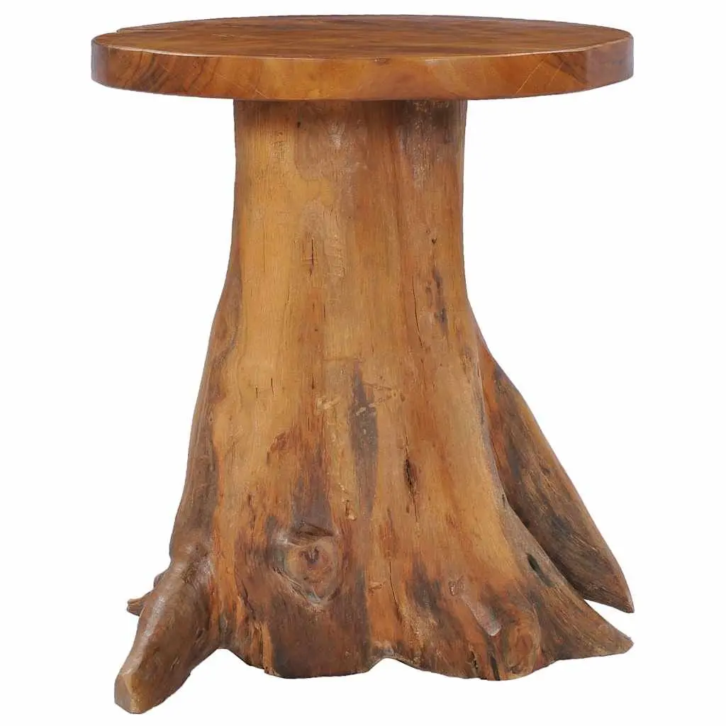 Round Coffee Table 40x40 cm Solid Teak Wood Accent