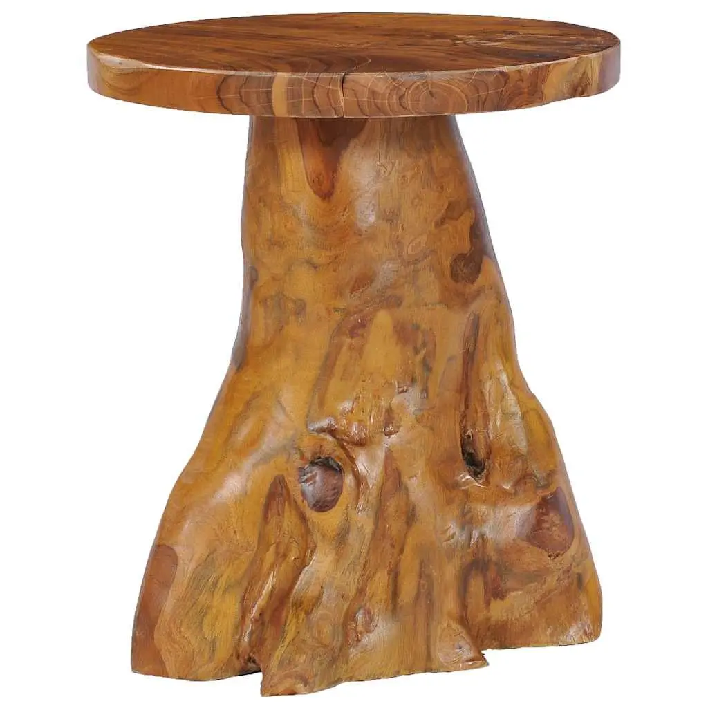 Round Coffee Table 40x40 cm Solid Teak Wood Accent