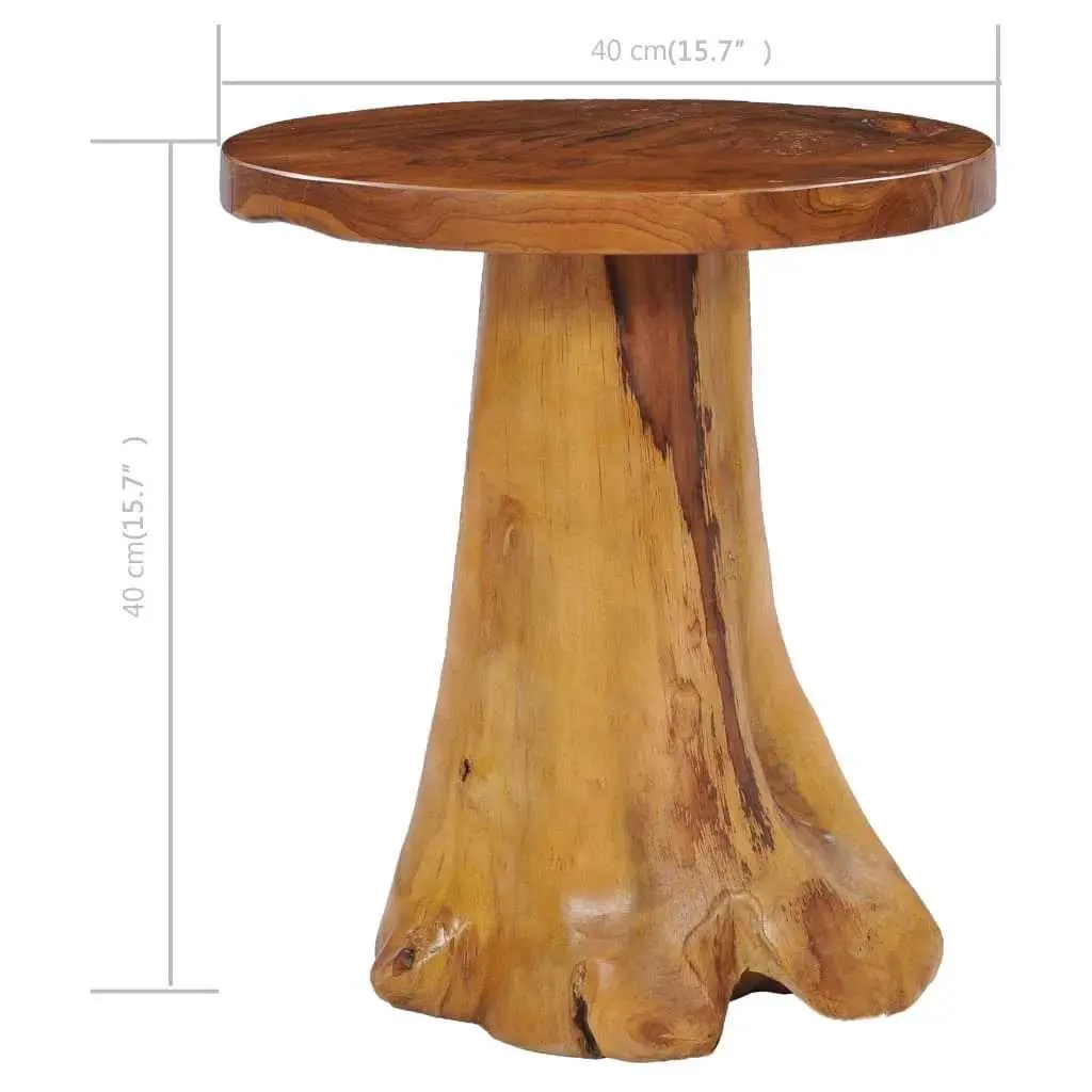 Round Coffee Table 40x40 cm Solid Teak Wood Accent