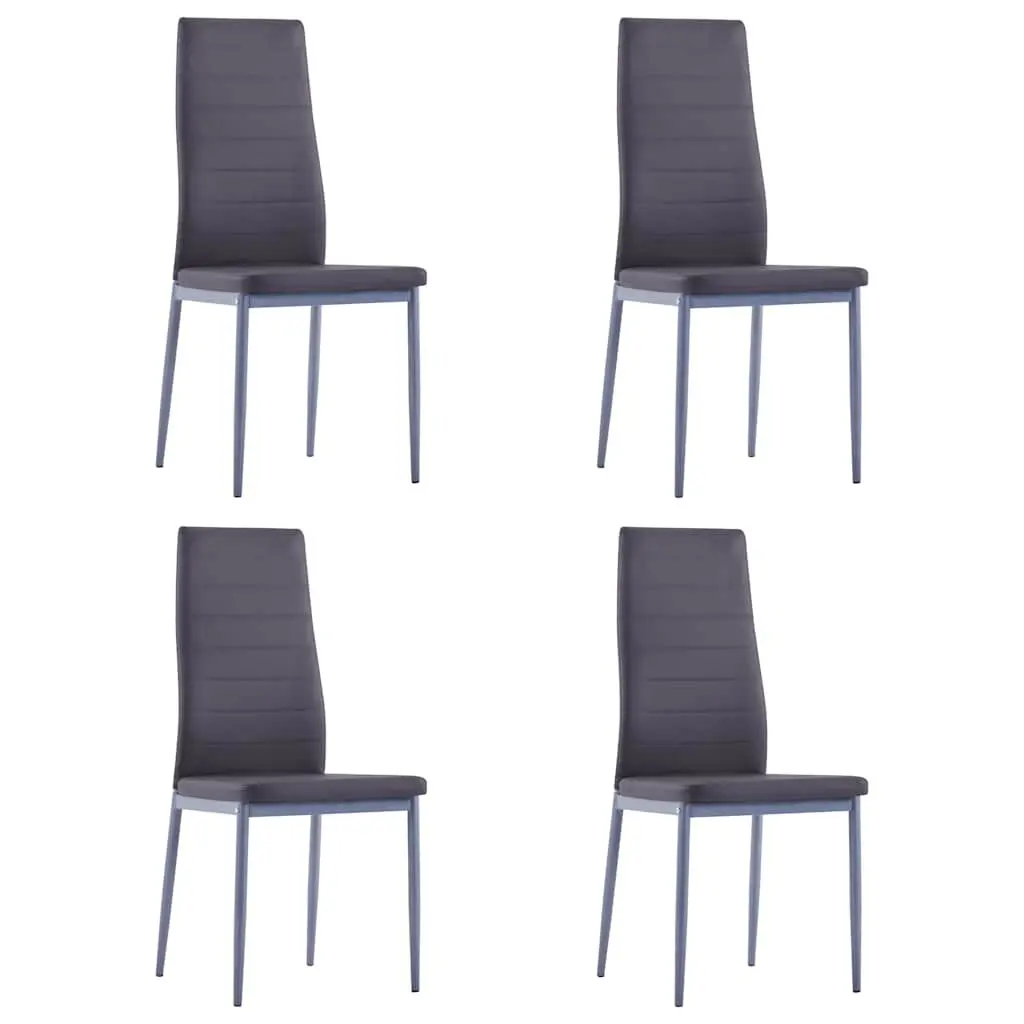 5-Piece Grey Dining Set with Glass Top