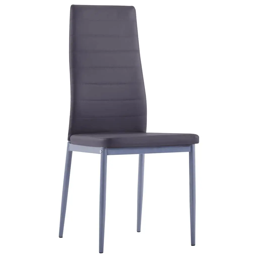 5-Piece Grey Dining Set with Glass Top