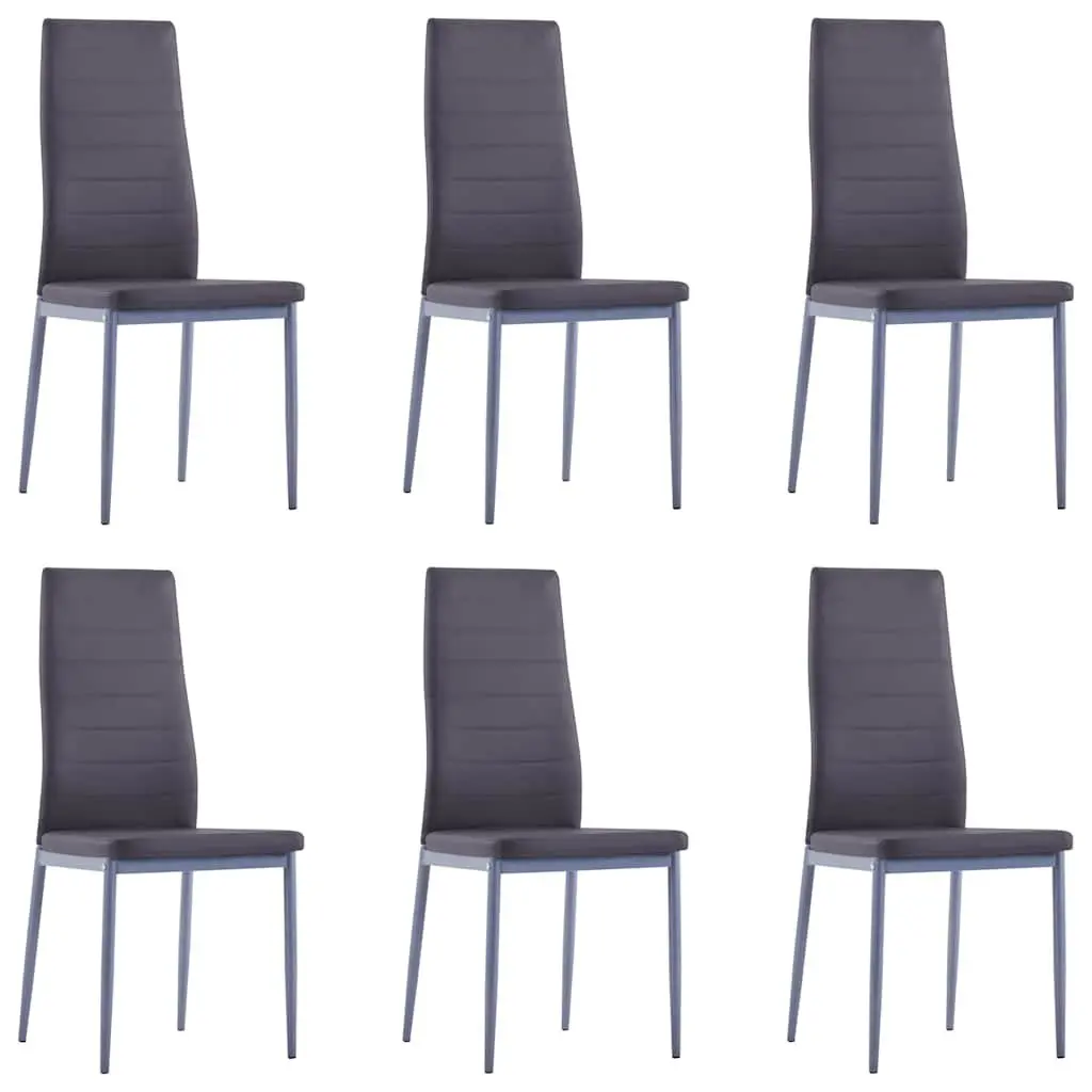 Dining Set Grey 7 Piece Modern Table and 6 Chairs