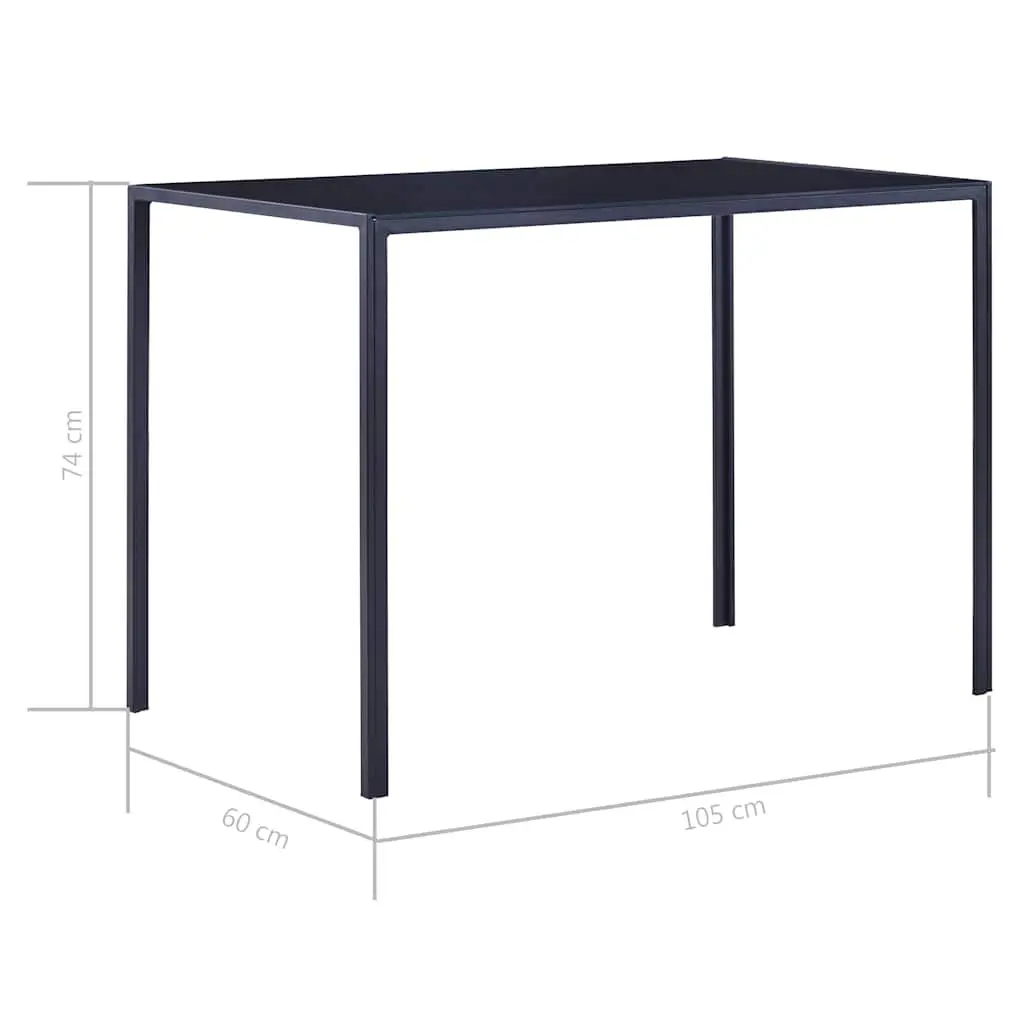 5-Piece Dining Set with Blue Glass Top