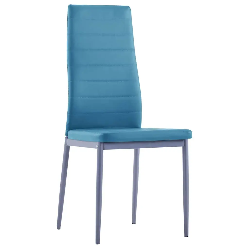 5-Piece Dining Set with Blue Glass Top