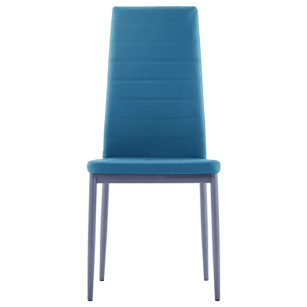 5-Piece Dining Set with Blue Glass Top