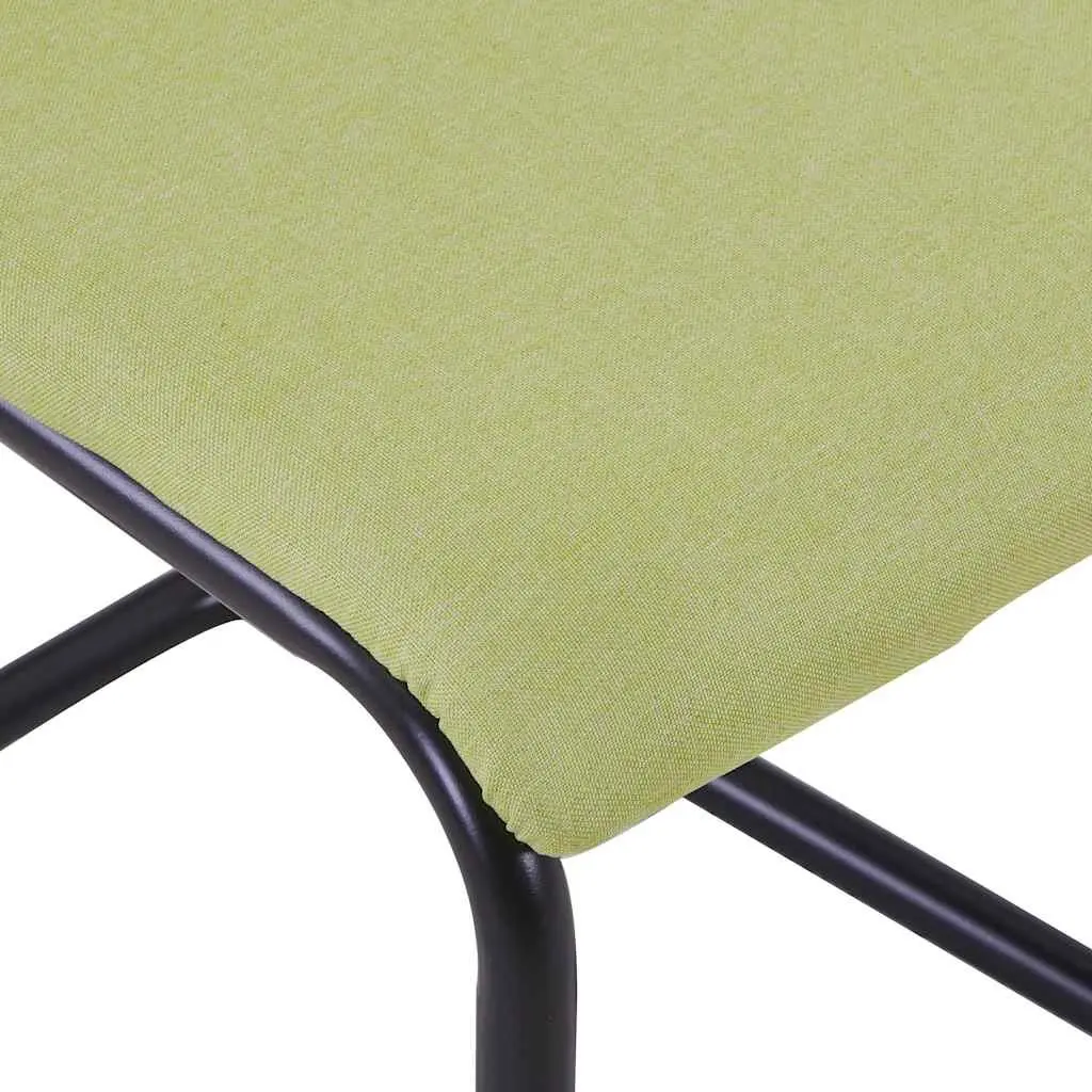 Set of 4 Modern Green Fabric Cantilever Dining Chairs