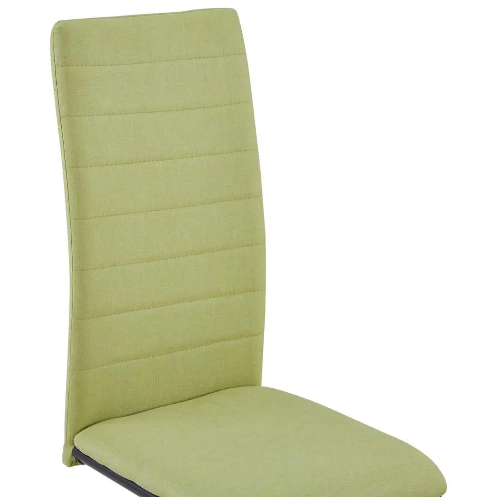 Set of 4 Modern Green Fabric Cantilever Dining Chairs