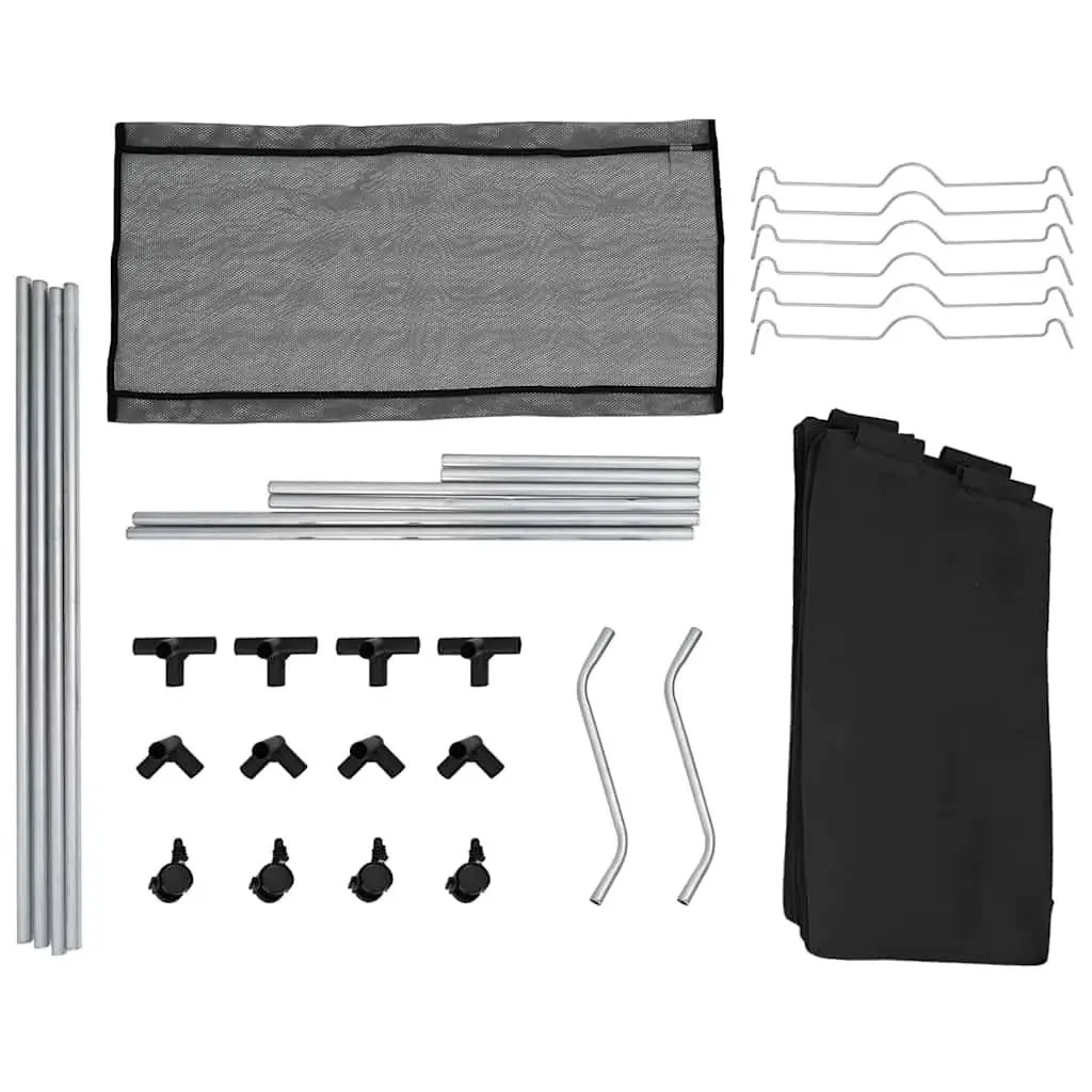 Laundry Sorter Steel Frame Black 3 Bags