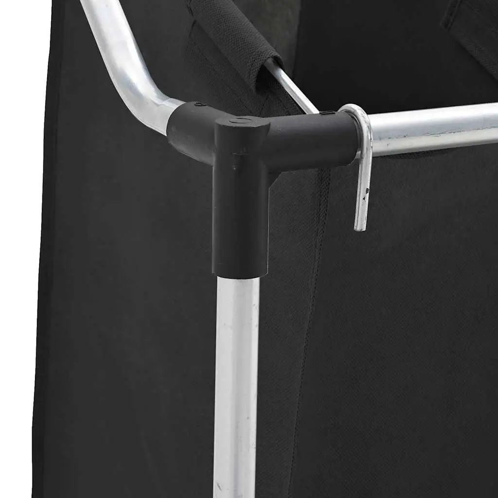 Laundry Sorter Steel Frame Black 3 Bags