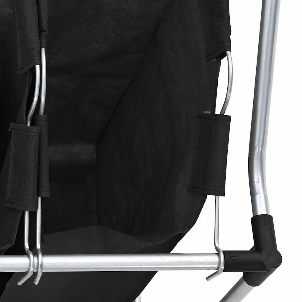 Laundry Sorter Steel Frame Black 3 Bags