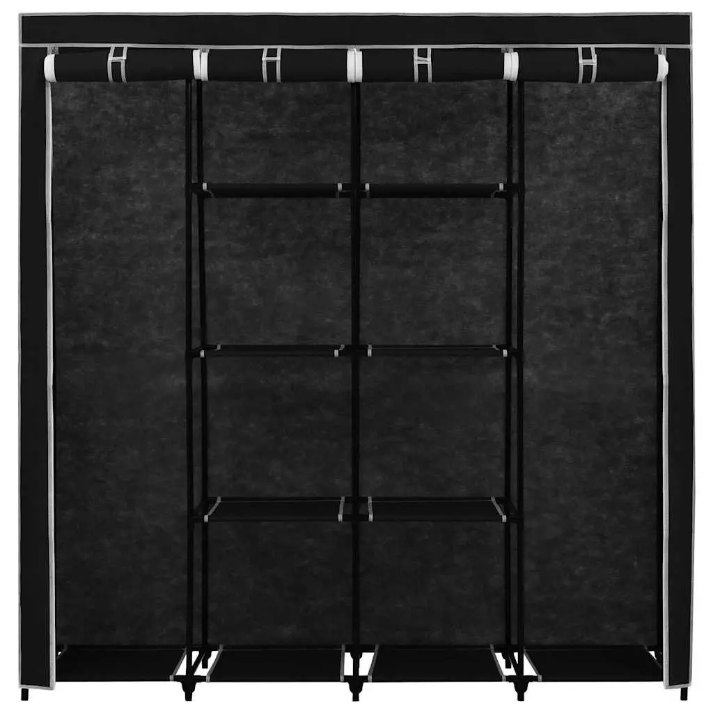 Black Wardrobe Storage Cabinet with 4 Compartments