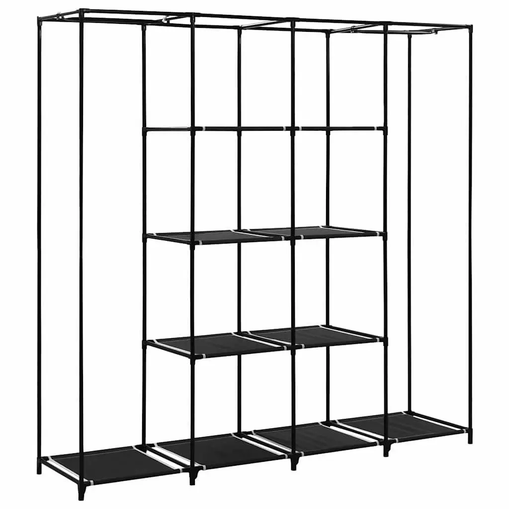 Black Wardrobe Storage Cabinet with 4 Compartments