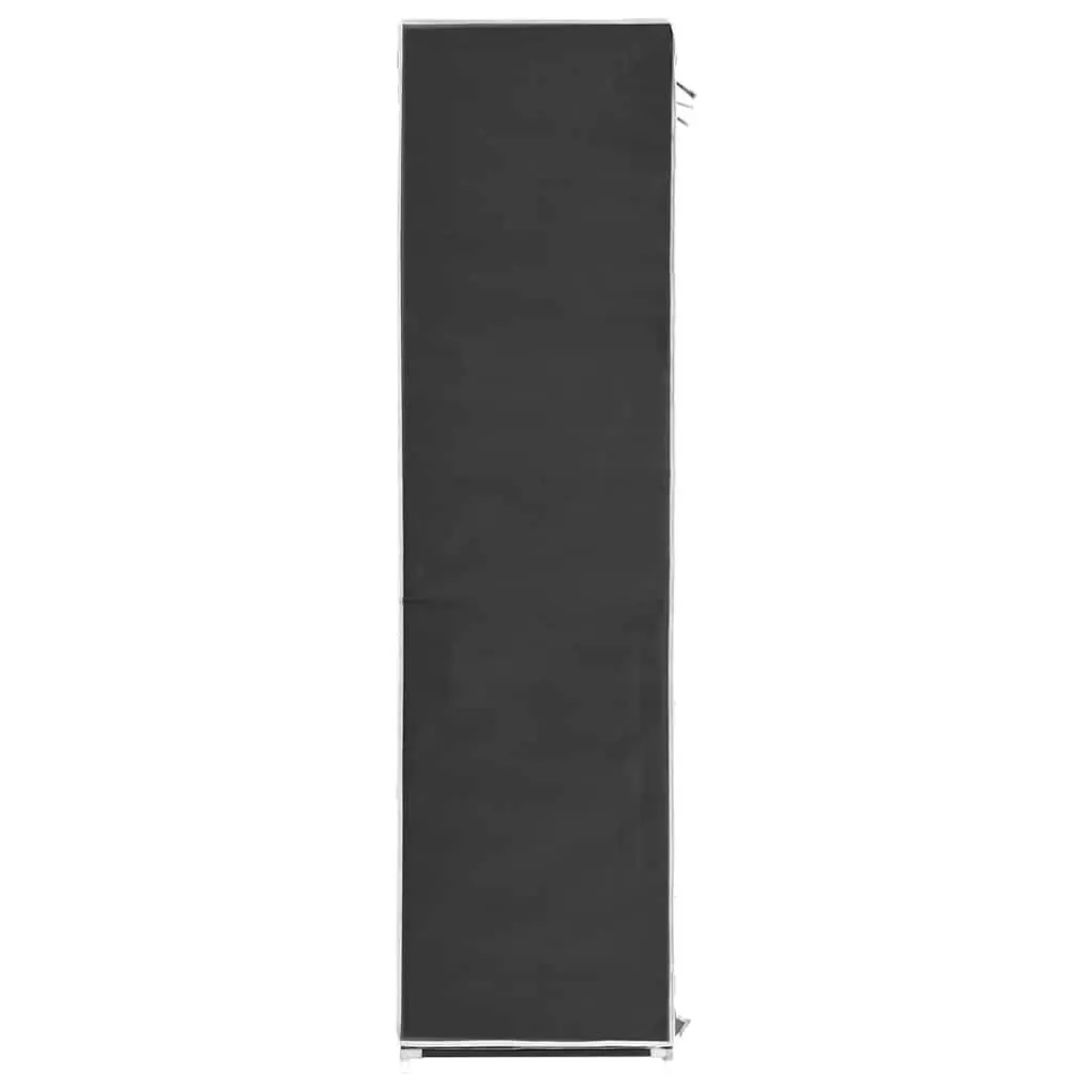 Black Portable Wardrobe with Compartmentalized Storage