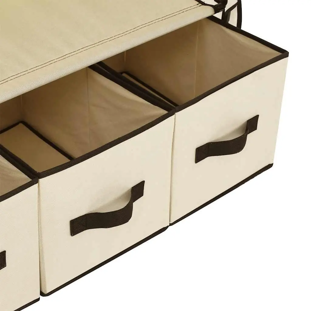 Cream Portable Closet with Multiple Compartments