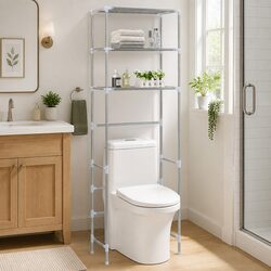 Stainless Steel Over Toilet Storage Rack – 3-Tier Organizer