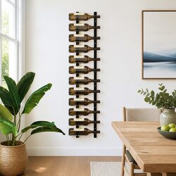 Wall Mounted Wine Rack 12 Bottle Storage Black Iron Modern Home Décor Organiser