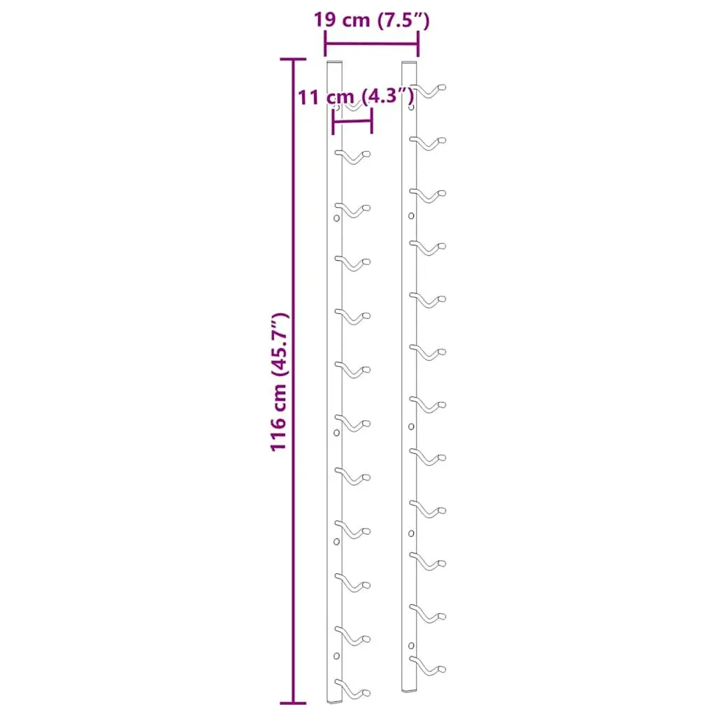 Wall Mounted Wine Rack for 12 Bottles