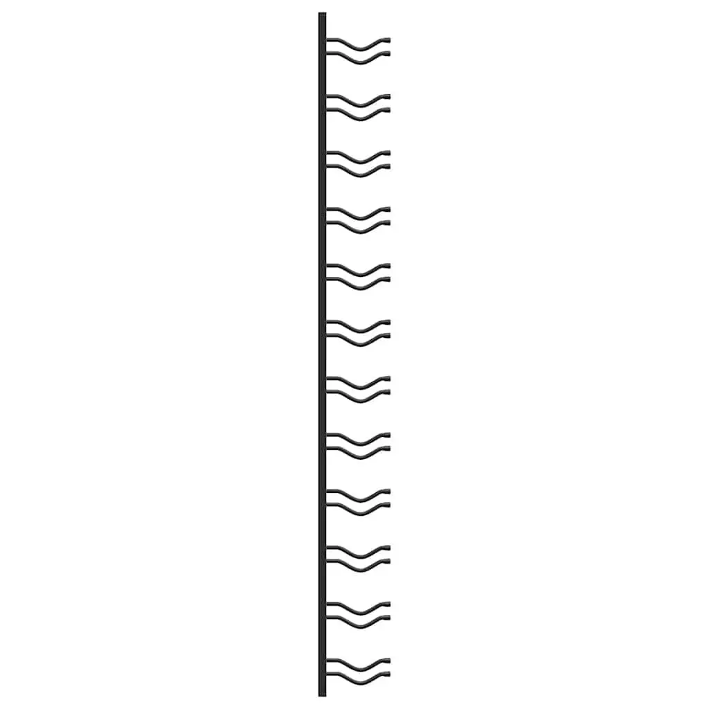Wall Mounted Wine Rack Iron Black Set of 2