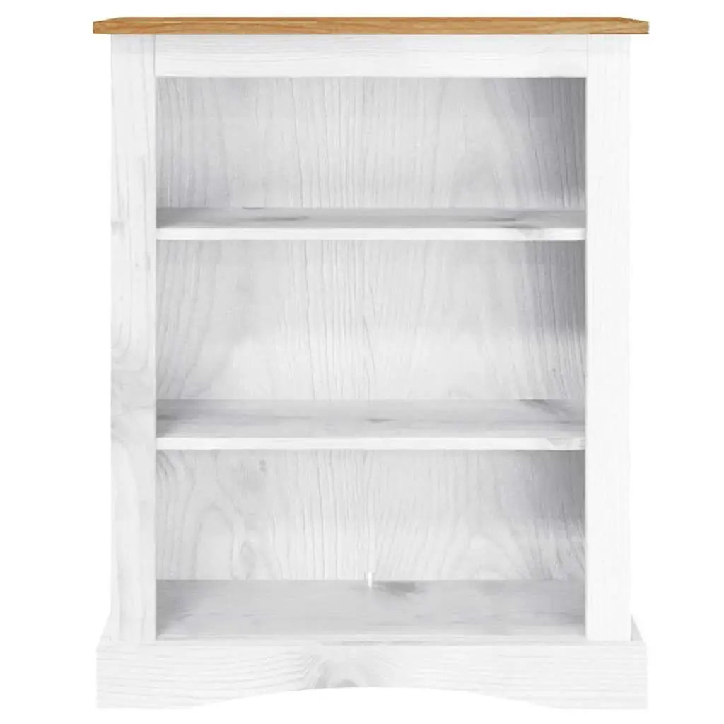 3-Tier Wooden Bookcase White Standing Shelf