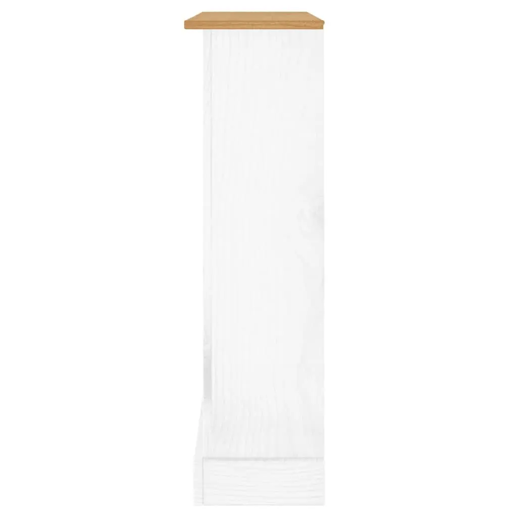 3-Tier Wooden Bookcase White Standing Shelf