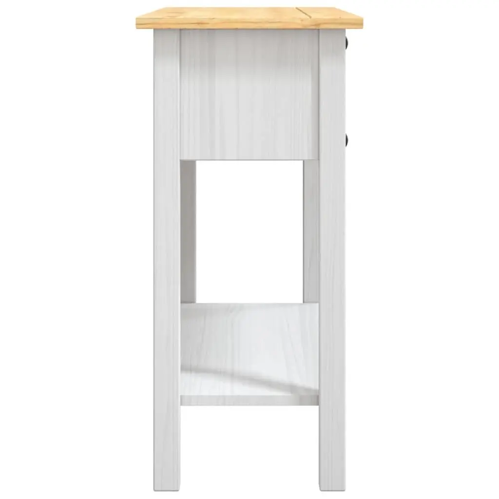Console Table White Mexican Corona Style End Table 2 Drawers 1 Shelf Storage