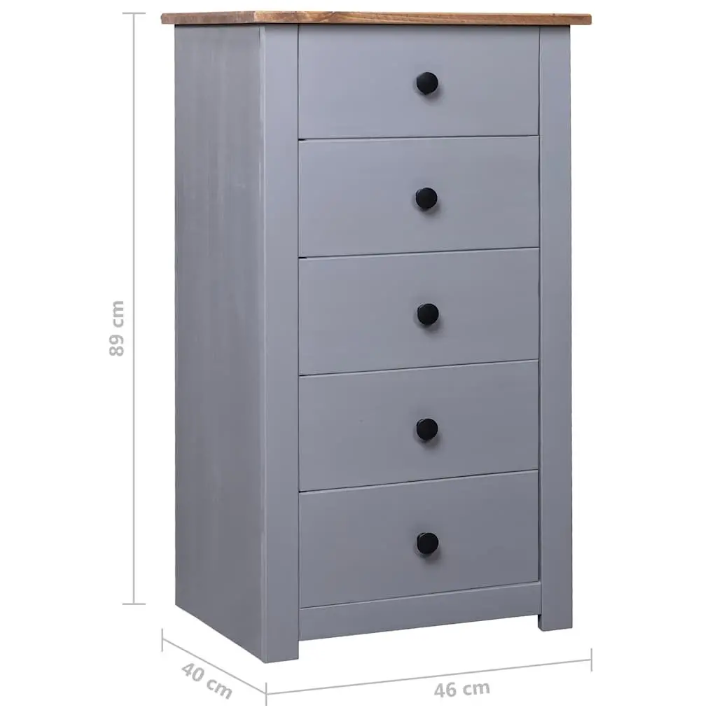 Grey 5 Drawer Sideboard Cabinet for Home
