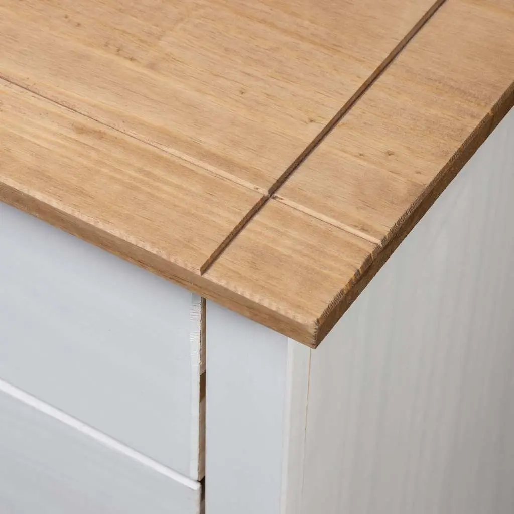 Bedside Cabinet Solid Pine Wood 46x40x57cm White 3 Drawer Nightstand Storage Chest