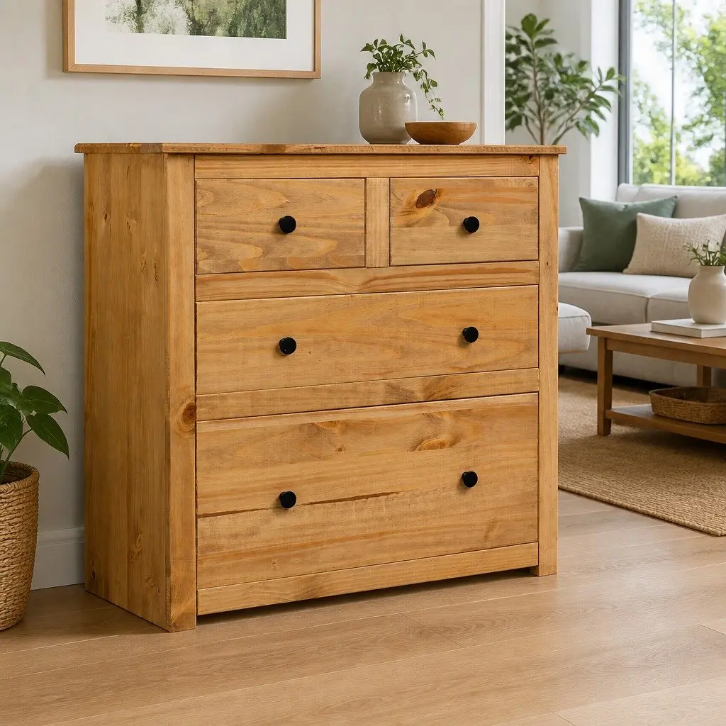Sideboard Solid Pine Wood 80x40x83 cm Brown Rustic Cabinet Storage Furniture