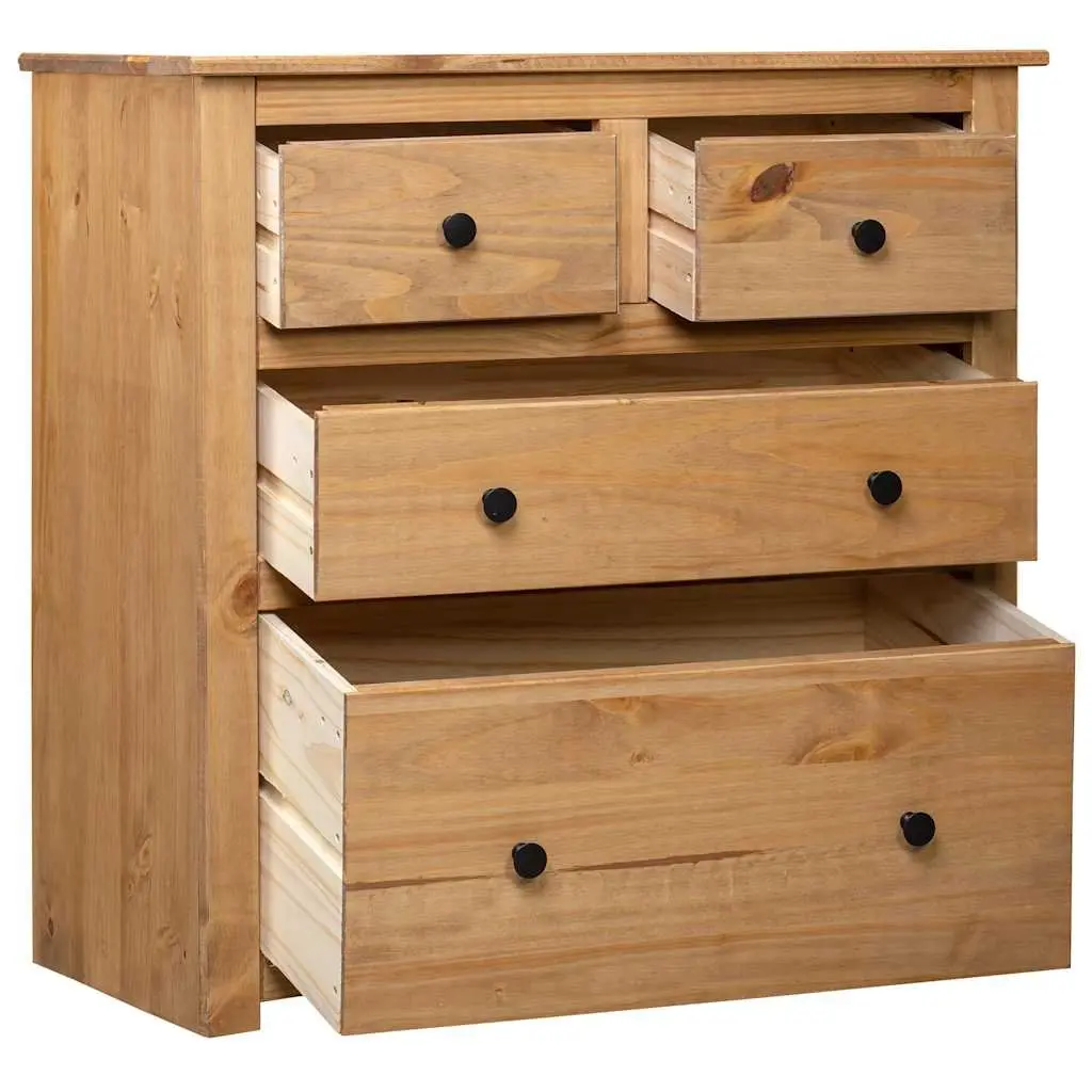Sideboard Solid Pine Wood 80x40x83 cm Brown Rustic Cabinet Storage Furniture