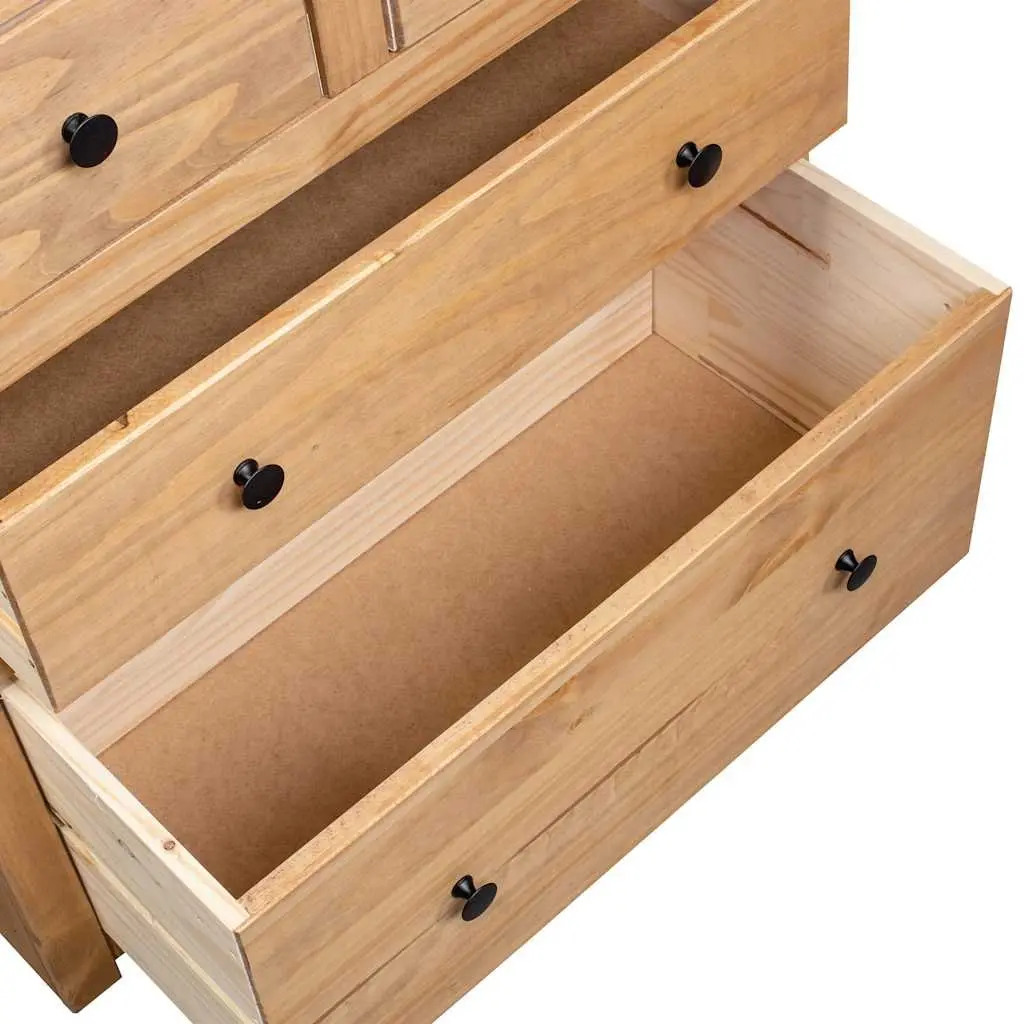 Sideboard Solid Pine Wood 80x40x83 cm Brown Rustic Cabinet Storage Furniture