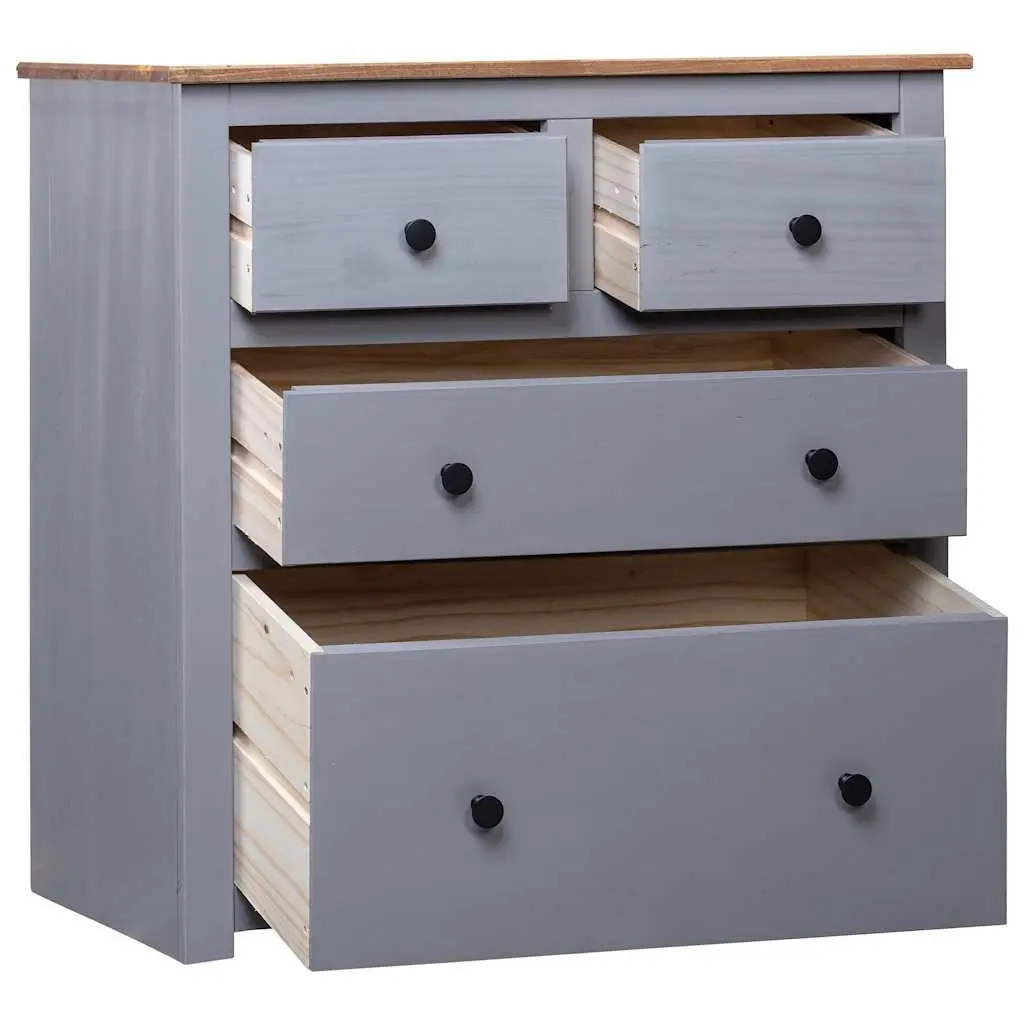 Grey Sideboard 80x40x83cm with 4 Drawers