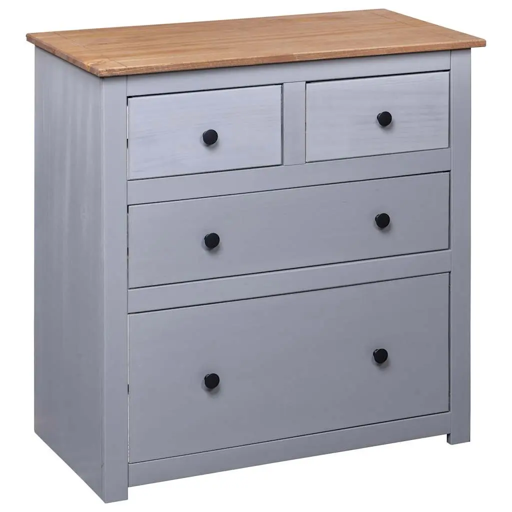 Grey Sideboard 80x40x83cm with 4 Drawers