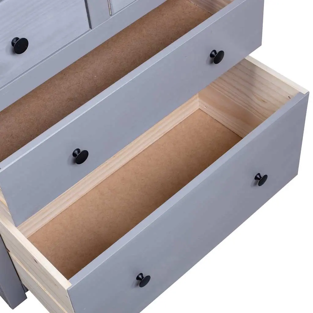 Grey Sideboard 80x40x83cm with 4 Drawers