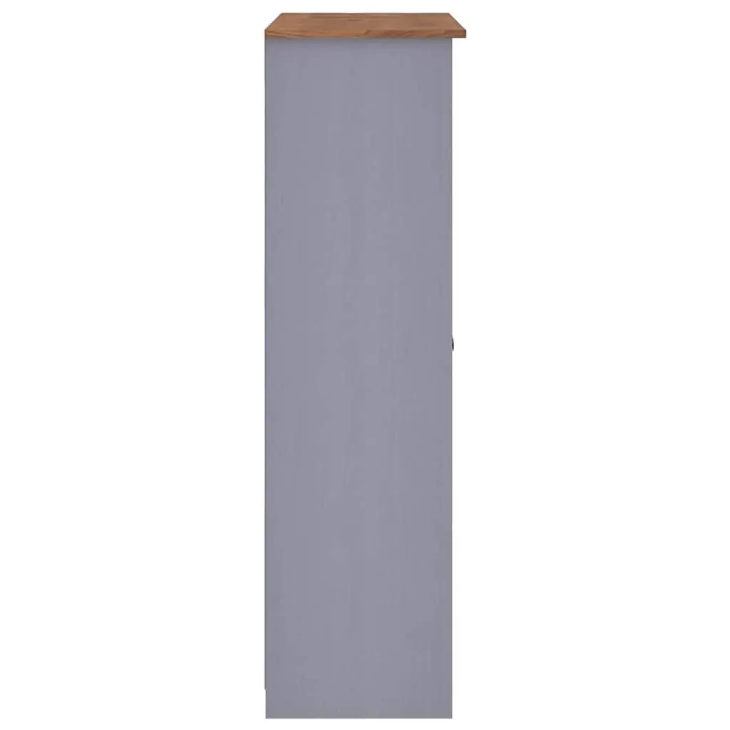 3-Door Wardrobe Solid Pinewood Grey 118W x 50D x 171.5H cm