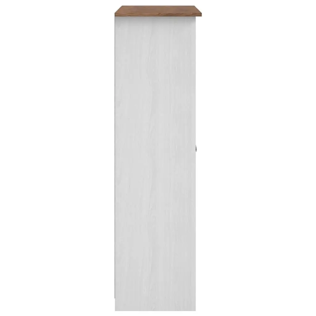 3-Door Wardrobe Solid Pinewood White 118 x 50 x 171.5 cm Storage Cabinet Cupboard Bedroom Furniture