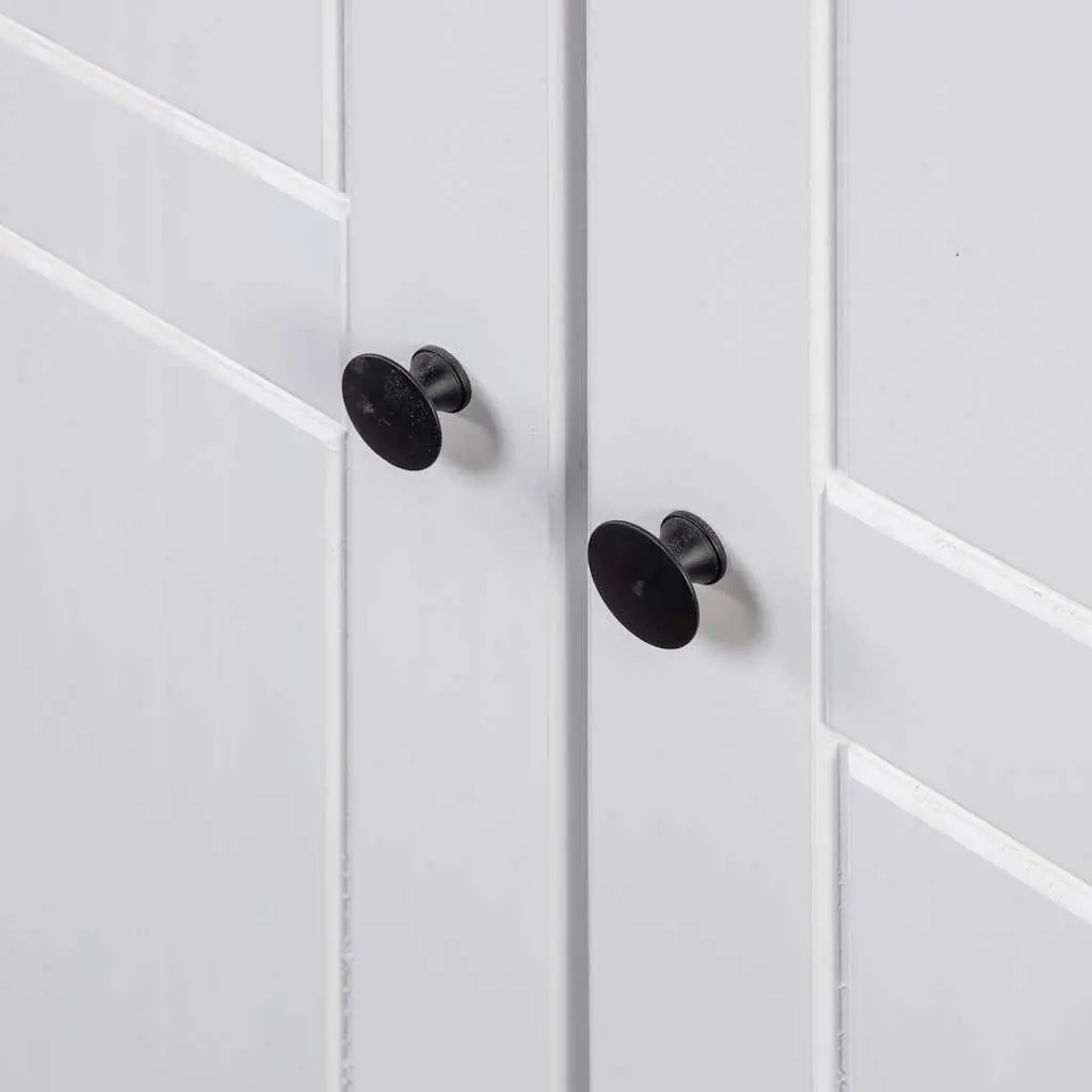 White Wardrobe Solid Pine Storage Cabinet Bedroom Cupboard Hanging Rod Shelf