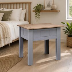 Rustic Grey Pine Bedside Table 50.5x50.5x52.5 cm