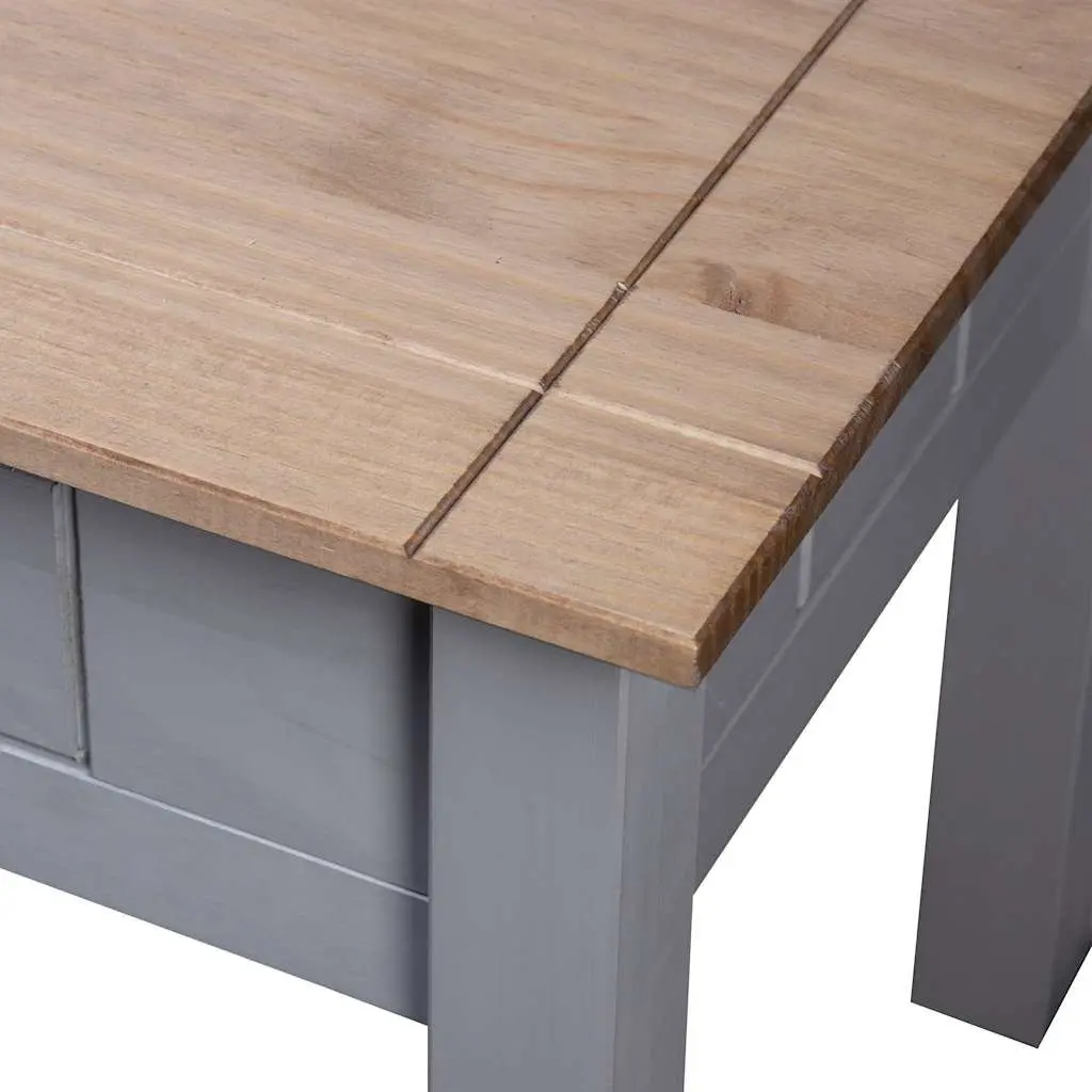 Rustic Grey Pine Bedside Table 50.5x50.5x52.5 cm
