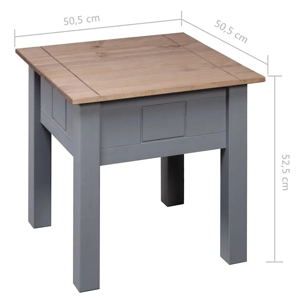 Rustic Grey Pine Bedside Table 50.5x50.5x52.5 cm
