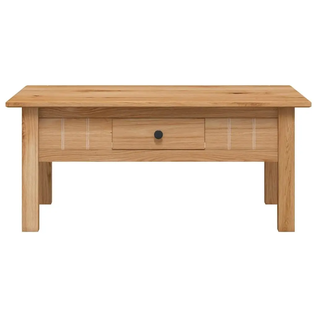 Solid Pine Wood Coffee Table with Storage Drawer