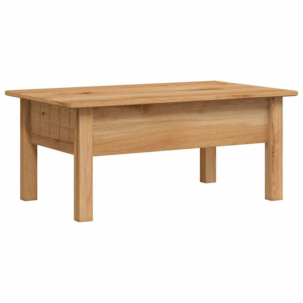 Solid Pine Wood Coffee Table with Storage Drawer