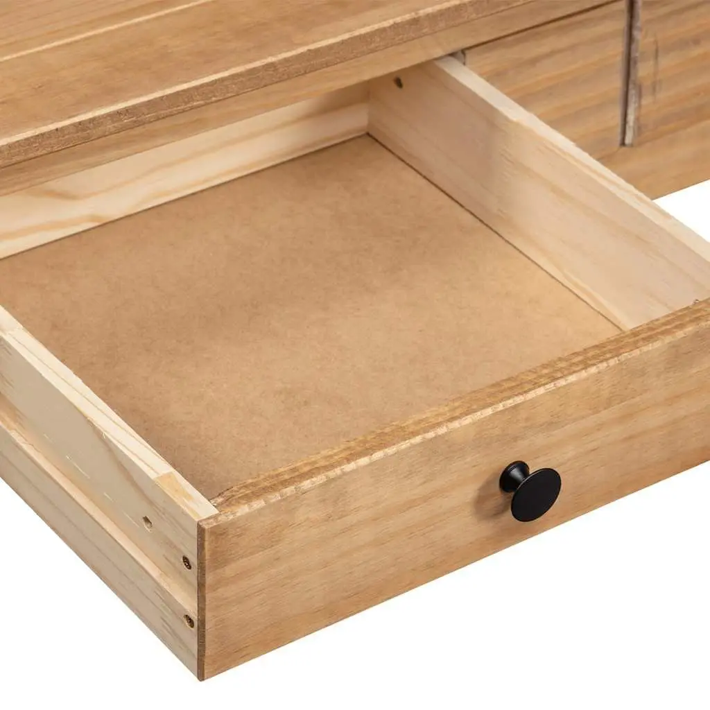 Solid Pine Wood Coffee Table with Storage Drawer