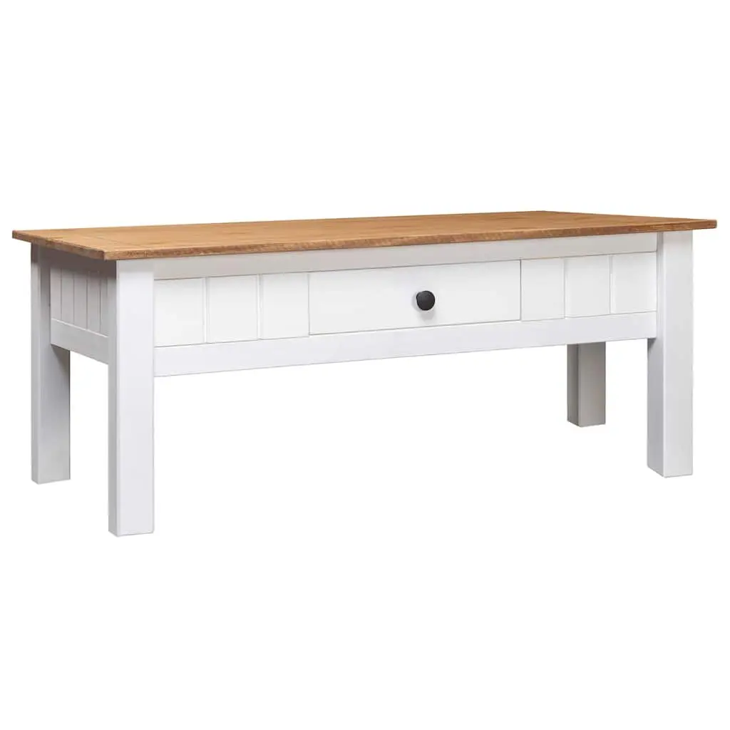 Solid Pine Wood Coffee Table with Storage Drawer