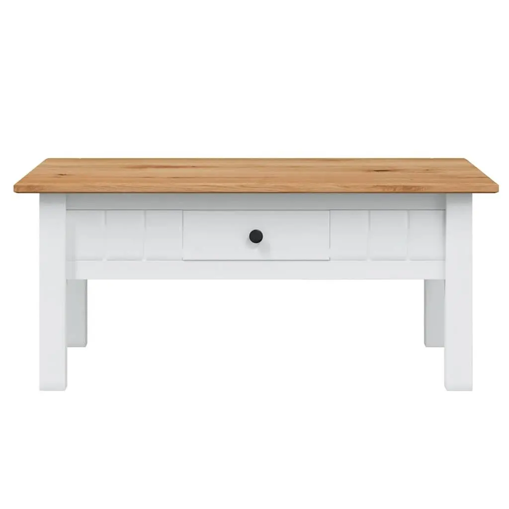 Solid Pine Wood Coffee Table with Storage Drawer